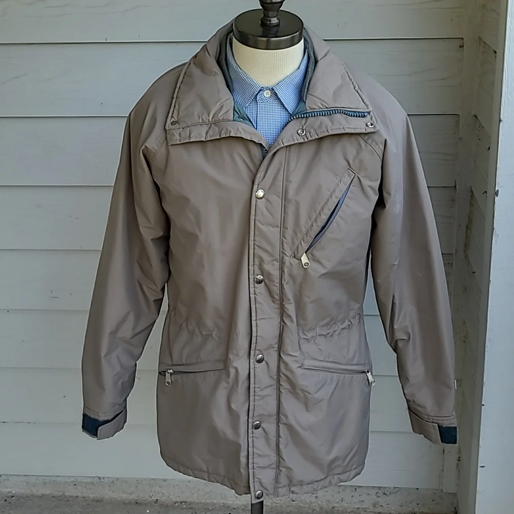 THE NORTH FACE Khaki Beige Tan Nylon Fill Gore Tex USA Mens Sz M Jacket Coat VTG